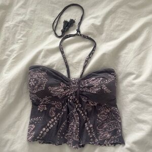 American Eagle cropped halter top